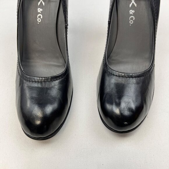 YKX & Co. Womens Round Toe High Heels Slip On Black Size EU 42 US 11 - Picture 4 of 10